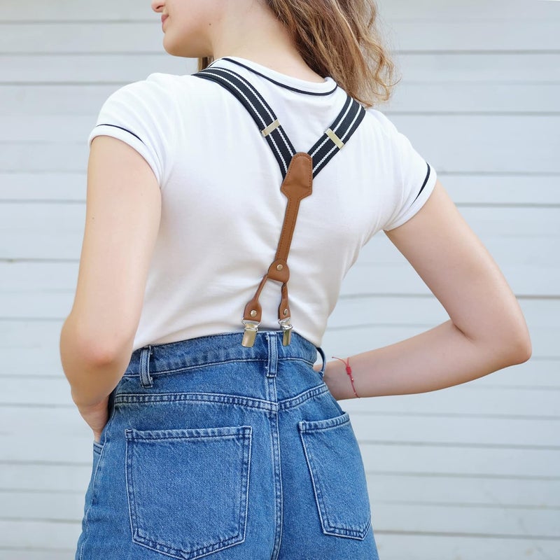 Action Ward Store Women's Suspenders - 1" Width - Y Back 4 Clip Skinny Ladies Suspenders - Image 3